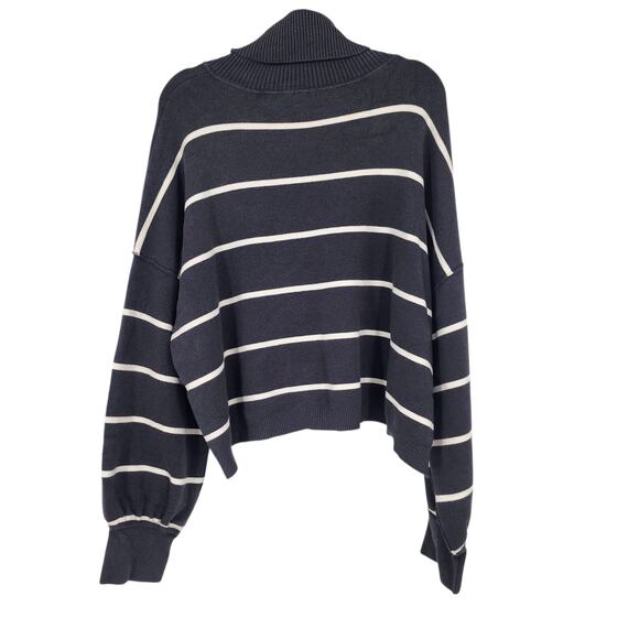 Free People Paulie Striped Turtleneck Long Sleeve Sweater Top Size Large - Picture 5 of 5
